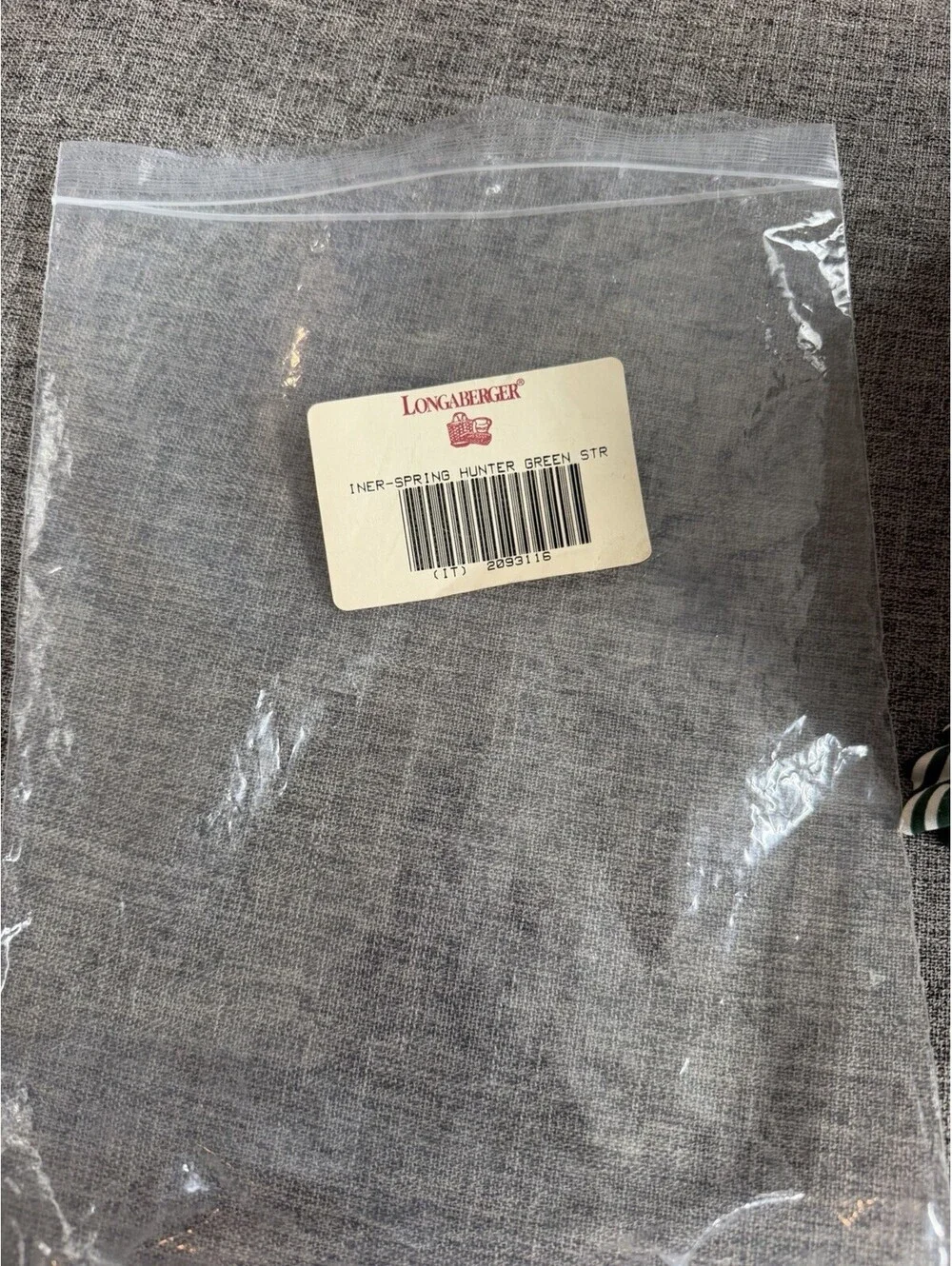Longaberger Spring Basket Fabric Liner In Hunter Green Stripe New
